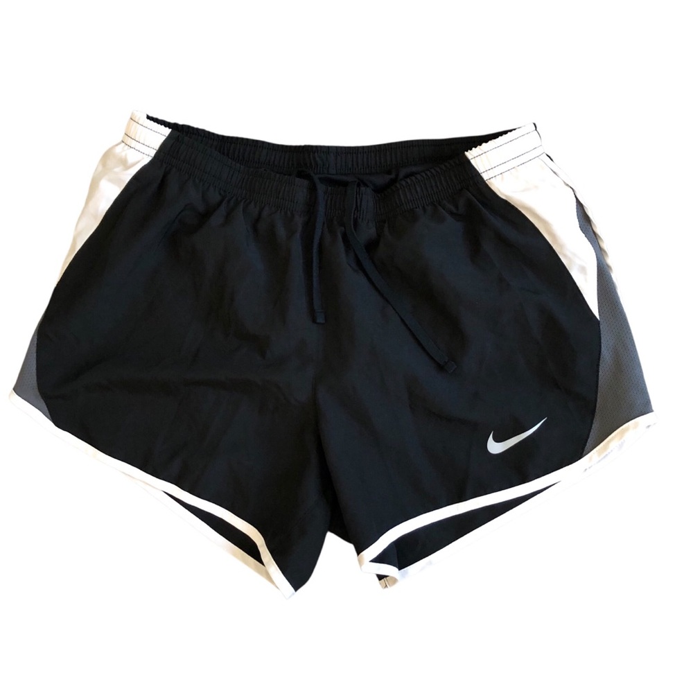 Nike Women's Dri Fit Athletic Black and White Shorts small